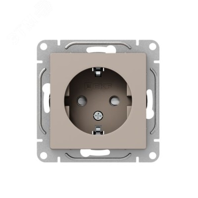 Механизм розетки  16А  с заземлением  со шторками  кремовый Эпика EKF