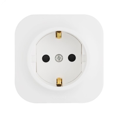 Розетка 1-местная для открытой установки с заземлением без защитных шторок 16А белый QUTEO