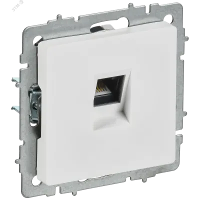 BRITE Розетка компьютерная RJ45 кат.5E РК10-БрАБ арктический белый IEK