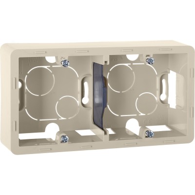 Коробка для накладного монтажа 2-местная слоновая кость INSPIRIA