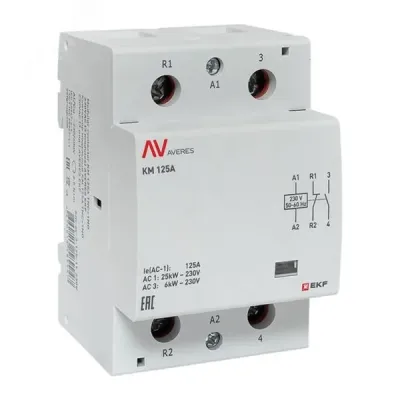 Контактор модульный КМ 125А 1NC+1NO 230VAC (3 мод.) AVERES