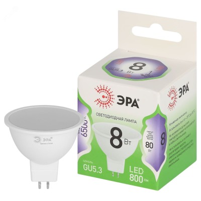 Лампа светодиодная ЭРА GREEN LINE LED MR16-8W-865-GU5.3 GL GU5.3 8 Вт софит холодный свет