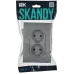 SKANDY Розетка 2-местная без заземления с защитными шторками 10А в сборе SK-R09Gr серый IEK