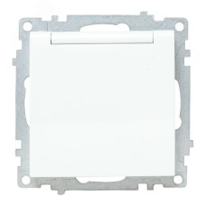 Валенсия Механизм розетки 1-местной с/з 16А белая с крышкой и защ. штор. IP44 EKF