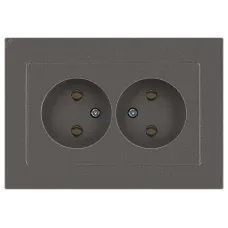 Розетка Intro Accent 6-204-09 2х2P, 16А-250В, IP20, СУ, AL/CU, титан