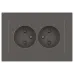 Розетка Intro Accent 6-204-09 2х2P, 16А-250В, IP20, СУ, AL/CU, титан