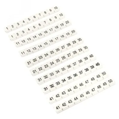 Маркеры для ST/Push-in 2,5 с нумерацией 1-50 для крепления сбоку (100 шт.) EKF