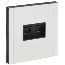 FORTE&PIANO Розетка двойная RJ11+RJ45 кат.5E FP235M металл белый IEK