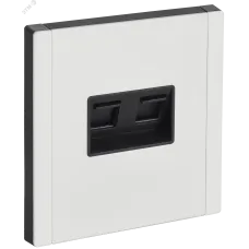 FORTE&PIANO Розетка двойная RJ11+RJ45 кат.5E FP235M металл белый IEK