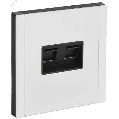 FORTE&PIANO Розетка двойная RJ11+RJ45 кат.5E FP235M металл белый IEK