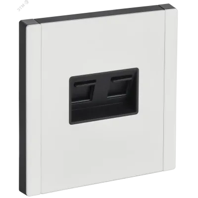 FORTE&PIANO Розетка двойная RJ11+RJ45 кат.5E FP235M металл белый IEK