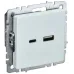 BRITE Розетка USB A+C 18Вт РЮ11-1-БрЖ жемчуг