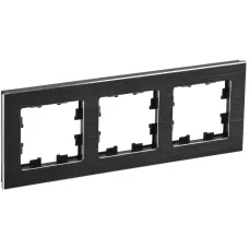 BRITE Рамка 3 поста РУ-3-1-БрЧ металл черный