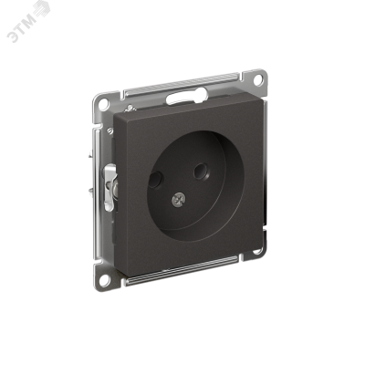 ATLASDESIGN РОЗЕТКА без заземления без шторок, 16А, механизм, БАЗАЛЬТ