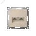 ATLASDESIGN РОЗЕТКА двойная компьютерная RJ45+RJ45, кат.5E, механизм, ПЕСОЧНЫЙ