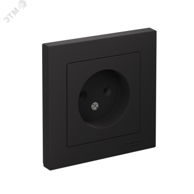 Розетка ATLASDESIGN без заземления 16А в сборе карбон