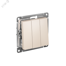 Выключатель трехклавишный ATLASDESIGN схема 1+1+1 10АХ механизм бежевый