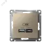 РОЗЕТКА USB ATLASDESIGN A+С, 5В/2,4А, 2х5В/1,2А, механизм, ШАМПАНЬ