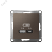 РОЗЕТКА USB ATLASDESIGN A+С, 5В/2,4А, 2х5В/1,2А, механизм, МОККО