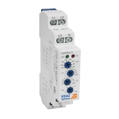 Реле контроля фаз OptiRel D PHS-3-1M-06-PN-1 повышенного/пониженного настр асимметрии трехфазный+N 1СО
