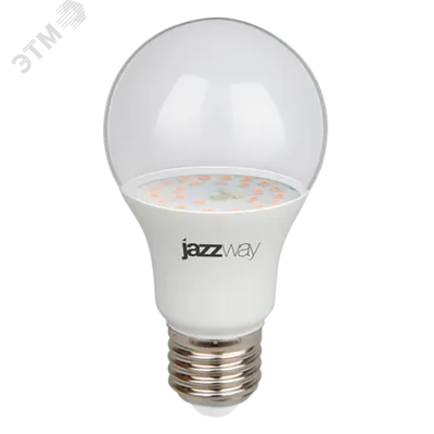 Лампа светодиодная LED 15Вт A60 Е27 прозрачная ( для растений)
