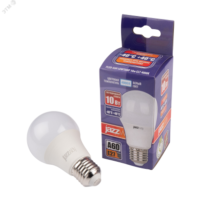 Спец. PLED-A60 LOWTEMP 10w E27 4000K 810Lm 230V (-40C) Jazzw