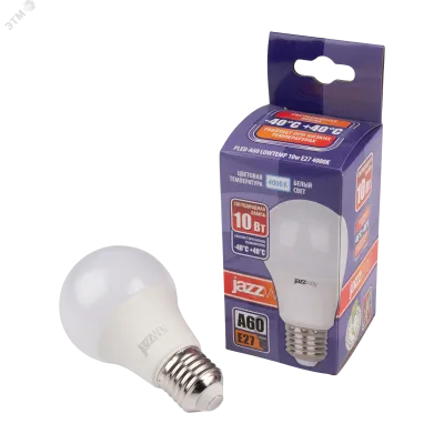 Спец. PLED-A60 LOWTEMP 10w E27 4000K 810Lm 230V (-40C) Jazzw