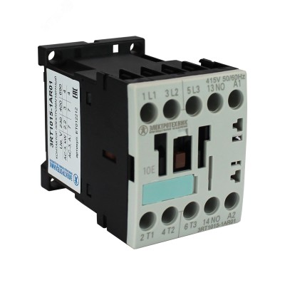 Контактор электромагнитный 3RT1015-1AR01, 3-пол., 7А, AC-3, 3кВт/400V, 1НО, 415V АС, 50/60Гц, типоразмер S00, винтовые клеммы, IP20