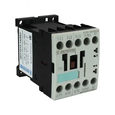 Контактор электромагнитный 3RT1015-1AR01, 3-пол., 7А, AC-3, 3кВт/400V, 1НО, 415V АС, 50/60Гц, типоразмер S00, винтовые клеммы, IP20