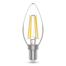 Лампа Gauss Basic Filament Свеча 4W 480lm 4000K E14 LED 1/10/50