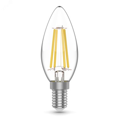 Лампа Gauss Basic Filament Свеча 4W 480lm 4000K E14 LED 1/10/50