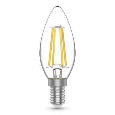 Лампа Gauss Basic Filament Свеча 5W 600lm 4000K E14 LED 1/10/50