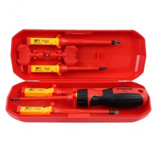 STLS005 Отвертка VDE со сменными битами до 1000В, 8 предметов