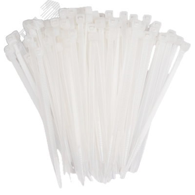 Стяжка кабельная (Хомут) 2,5x200-100WH PA6.6 белая (100 шт/уп) Jazzway