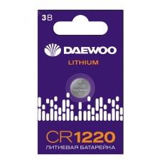 Элемент питания батарейка таблетка литиевая типоразмер 1220 CR1220 DAEWOO Lithium BL-1 Jazzway