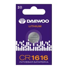 Элемент питания батарейка таблетка литиевая типоразмер 1616 CR1616 DAEWOO Lithium BL-1 Jazzway
