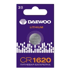 Элемент питания батарейка таблетка литиевая типоразмер 1620 CR1620 DAEWOO Lithium BL-1 Jazzway