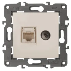 14-3110-02 ЭРА Розетка RJ45+TV, IP20, сл.кость (10/100/1600)