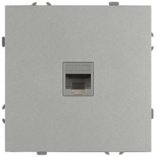 Розетка скрытого монтажа в рамку информационная RJ45 IP20 алюминий 15-3107-03 Galaxy
