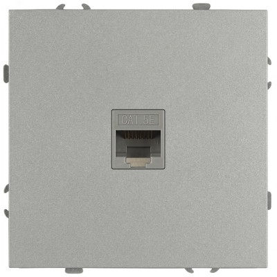 Розетка скрытого монтажа в рамку информационная RJ45 IP20 алюминий 15-3107-03 Galaxy