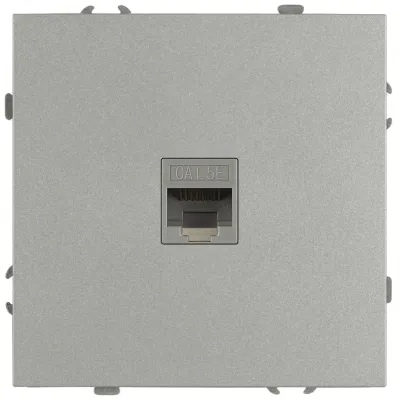 Розетка скрытого монтажа в рамку информационная RJ45 IP20 алюминий 15-3107-03 Galaxy
