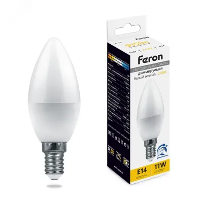 Лампа светодиодная диммируемая, (11W) 230V E14 2700K С37, LB-771