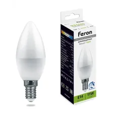Лампа светодиодная диммируемая, (11W) 230V E14 4000K С37, LB-771