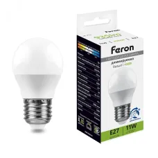Лампа светодиодная диммируемая, (11W) 230V E27 4000K G45, LB-751