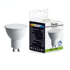 Лампа светодиодная диммируемая, (9W) 230V GU10 4000K MR16, LB-561