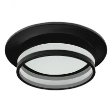 Светильник потолочный встраиваемый, 15W 230V GX53, черный, круг, без лампы, DL502 LUNA