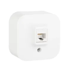 Розетка для открытой установки компьютерная RJ45 кат.5E UTP белый QUTEO