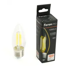 Лампа светодиодная, 1280LM 8W 175-265V E27 2700K C35 прозрачная, LB-1208