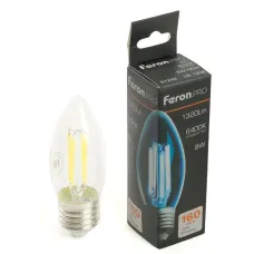 Лампа светодиодная, 1320LM 8W 175-265V E27 6400K C35 прозрачная, LB-1208
