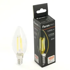 Лампа светодиодная, 1280LM 8W 175-265V E14 2700K C35 прозрачная, LB-1208